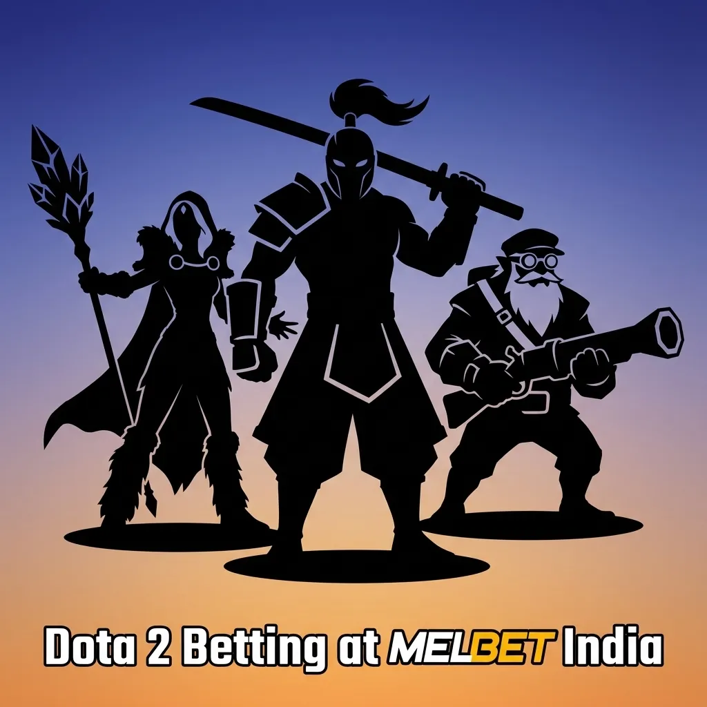 Dota 2 esports betting at Melbet India interface showing live odds and top tournaments like The International