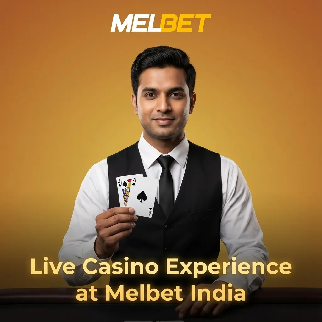 Player at home screen watching Melbet India live casino table with real dealer and game icons for roulette, blackjack and more