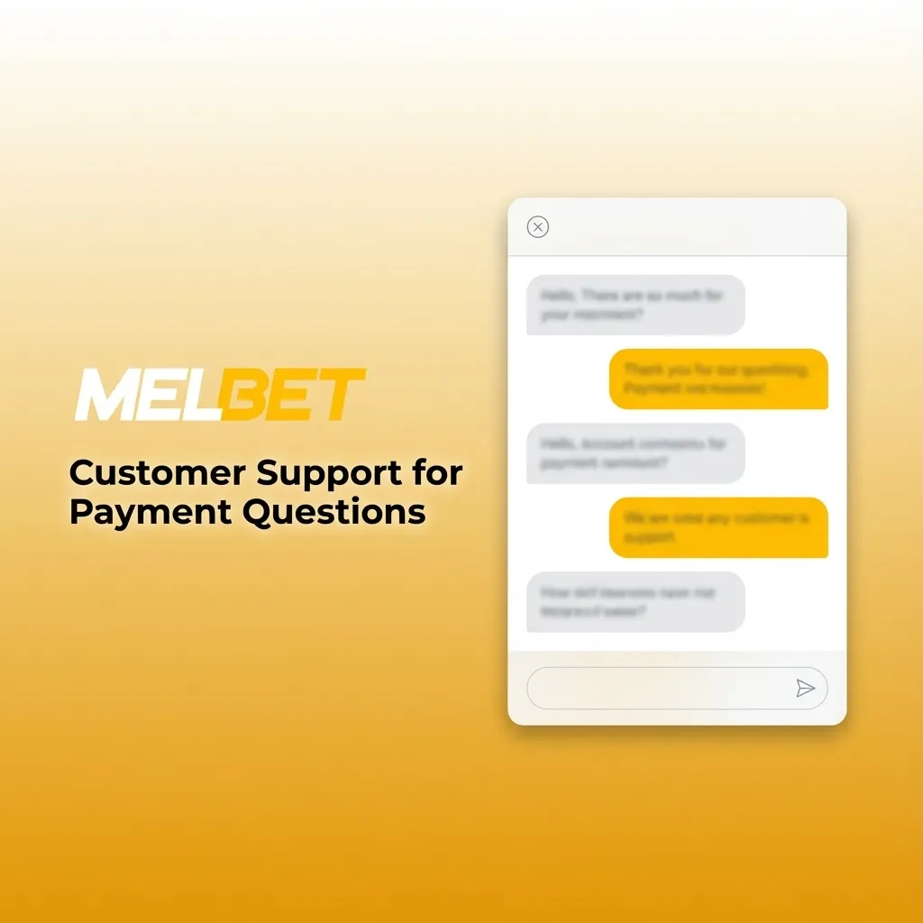 Illustration of Melbet customer support channels for payment issues: live chat, email, phone, and messaging apps.