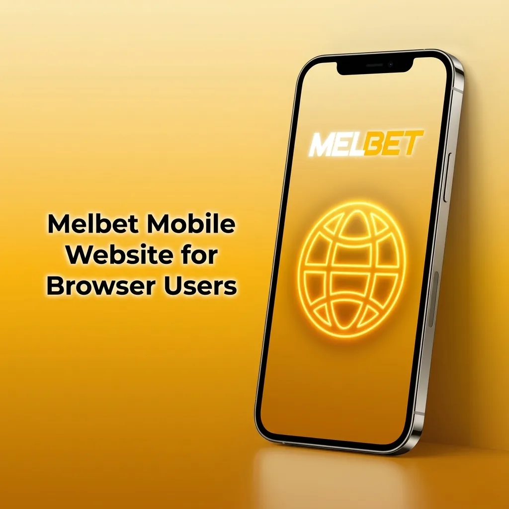 Smartphone showing Melbet mobile website interface for betting, casino games, and account management in a browser