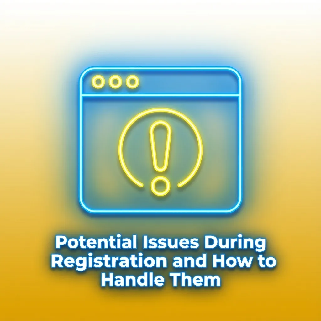 Illustration of users facing Melbet registration issues, with icons for errors, OTP, duplicate accounts, and support assistance.