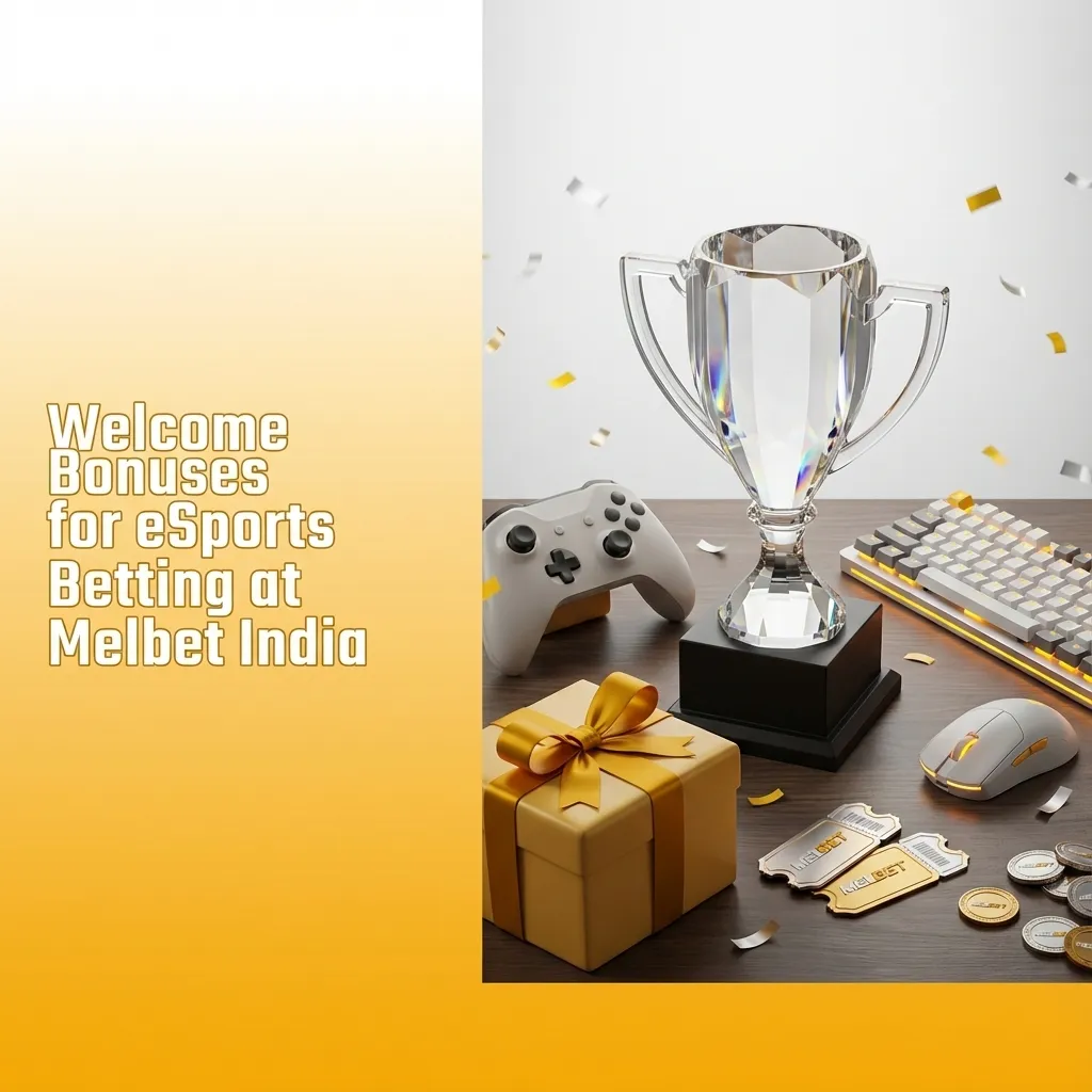 Banner for Melbet India esports welcome bonus: up to ₹212,000 + 250 free spins for new sports betting players.