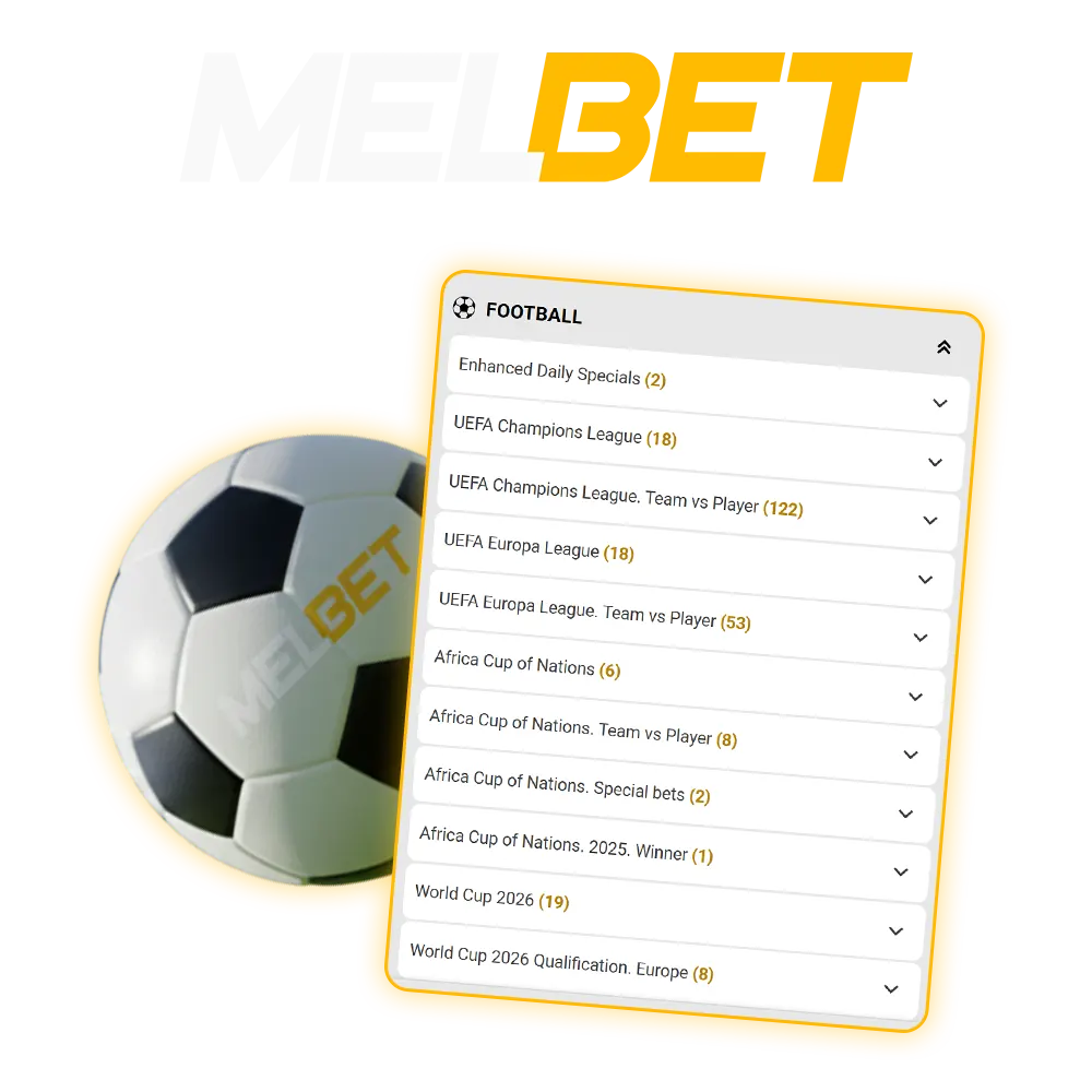 Discover football betting and win at MelBet Casino.