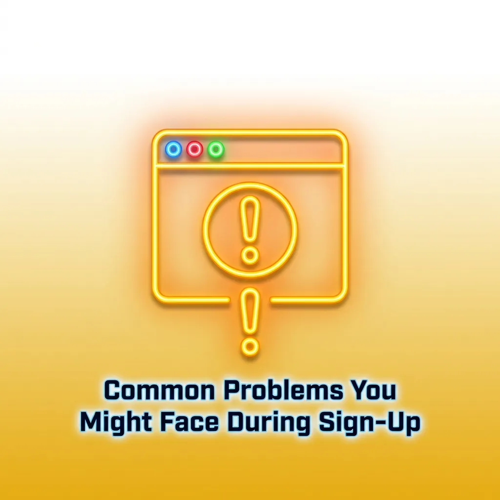 Troubleshooting guide showing common sign-up problems and their solutions in a list format