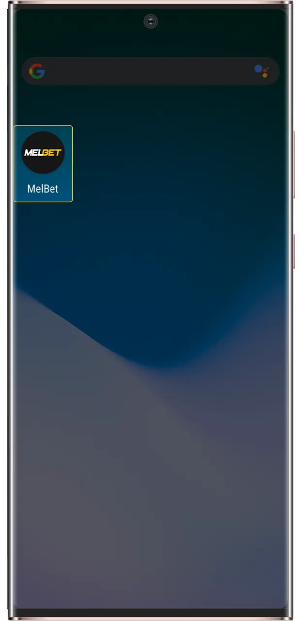 Launch the official MelBet app and log in to your betting account.