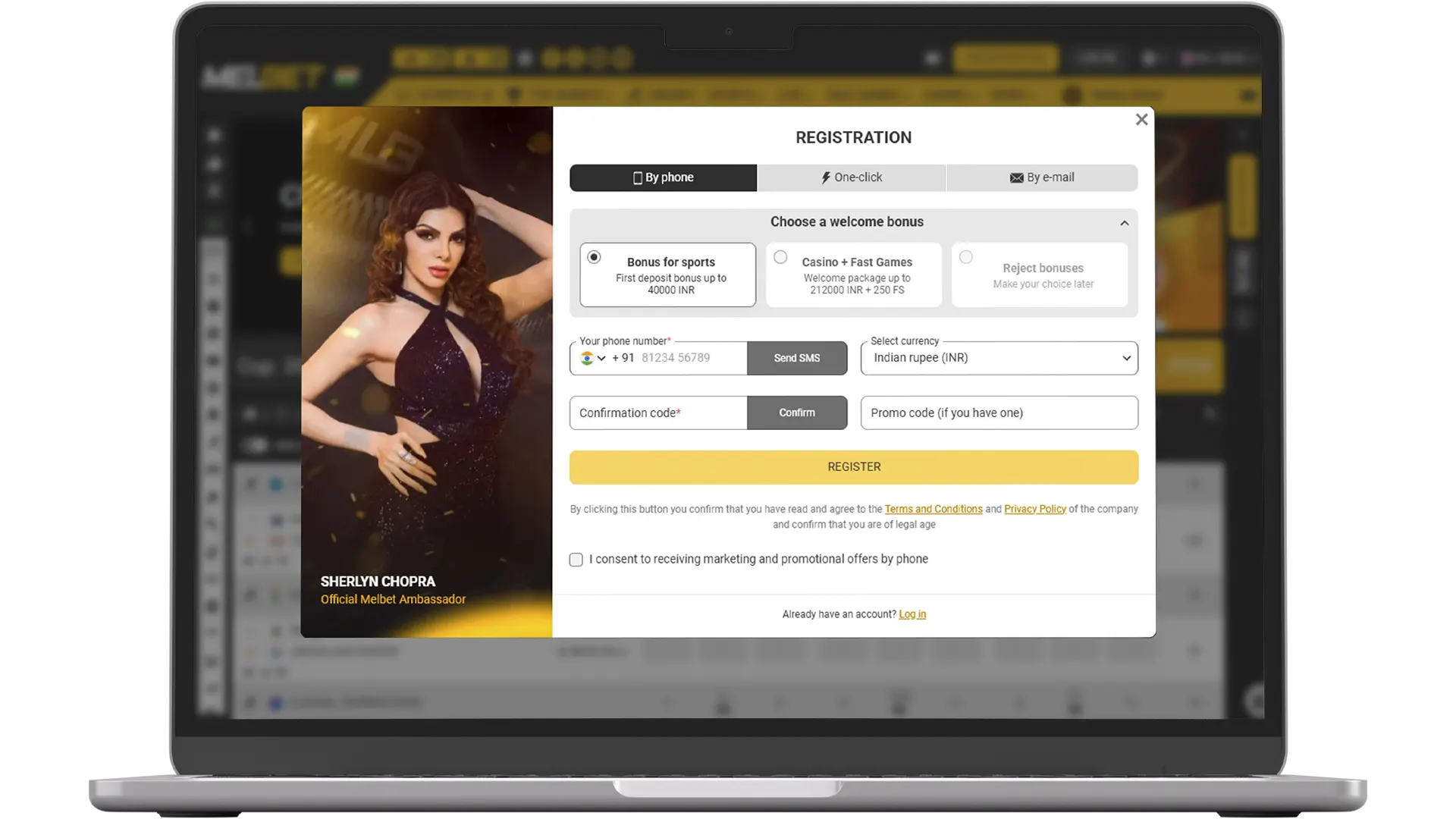 Join MelBet by registering on the official website.