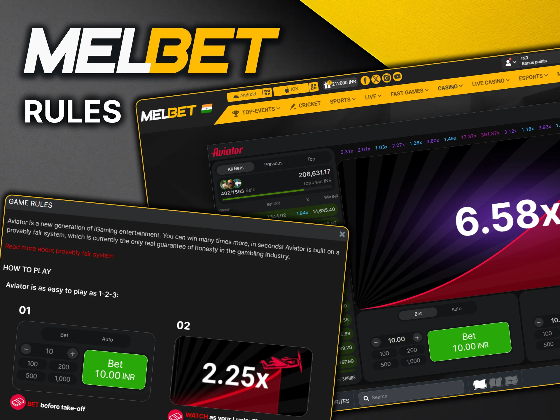 Learn the main rules of the Aviator game at MelBet.