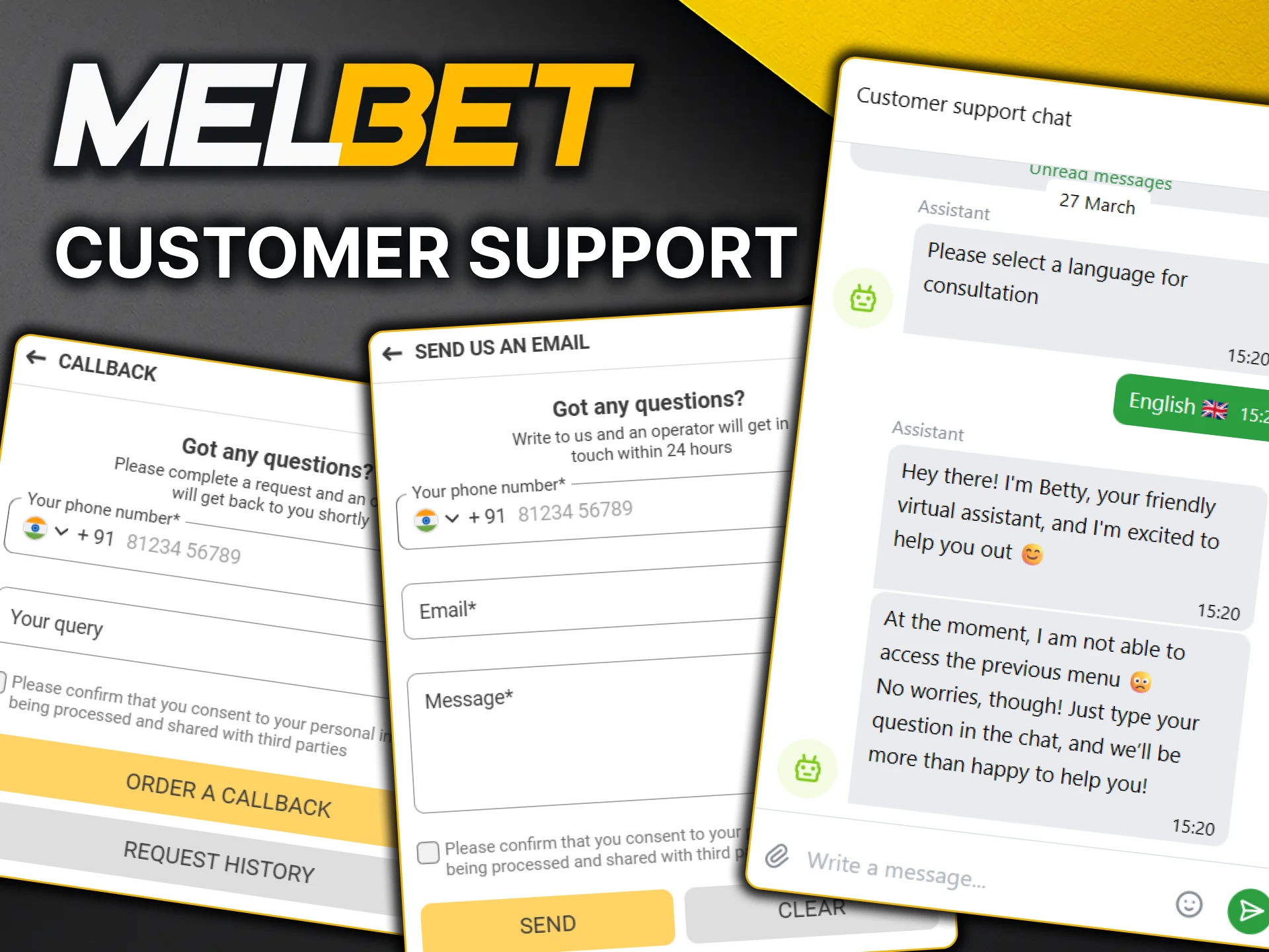 If you have issues with payments, contact MelBet support.